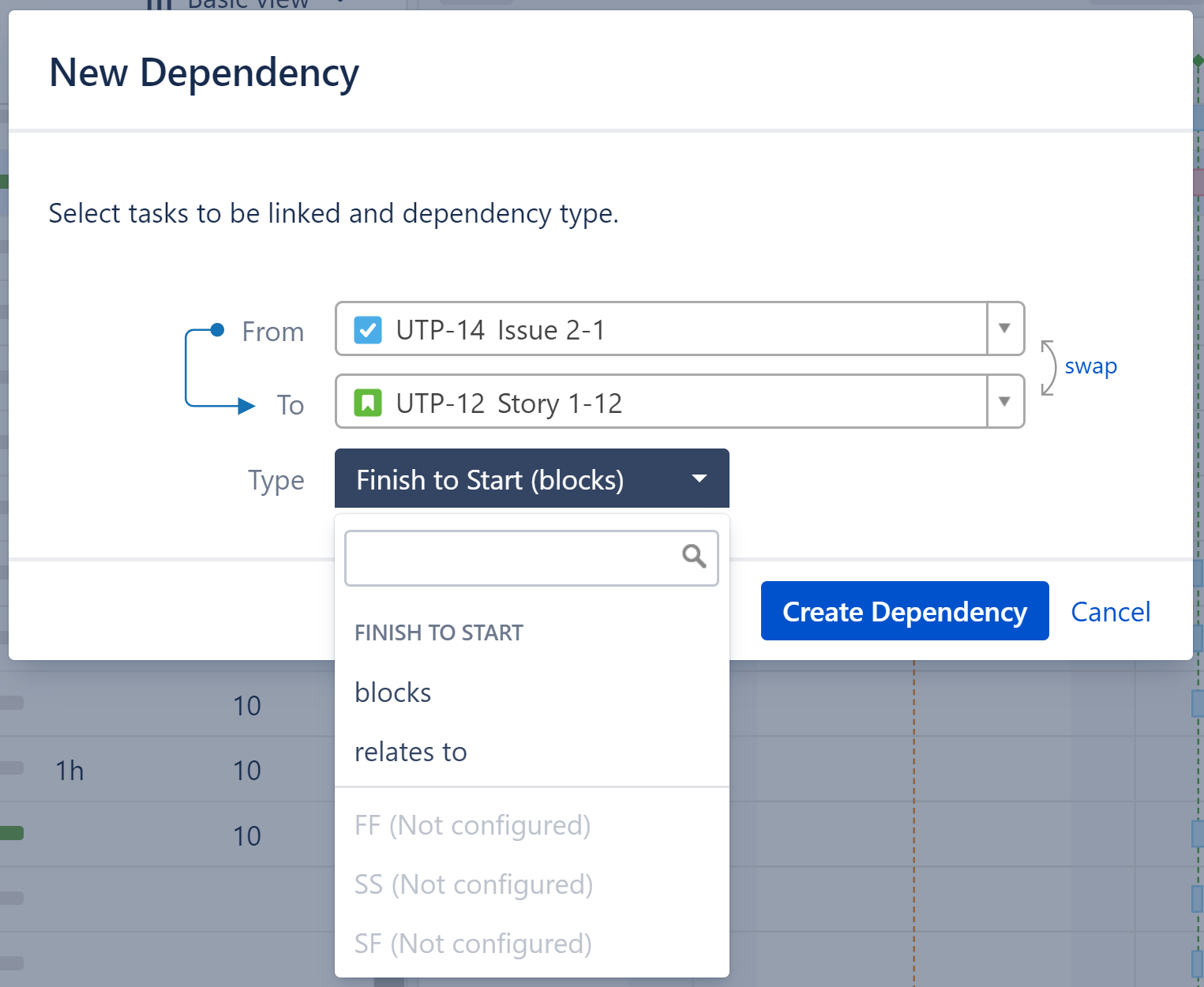 Dependency types not configured