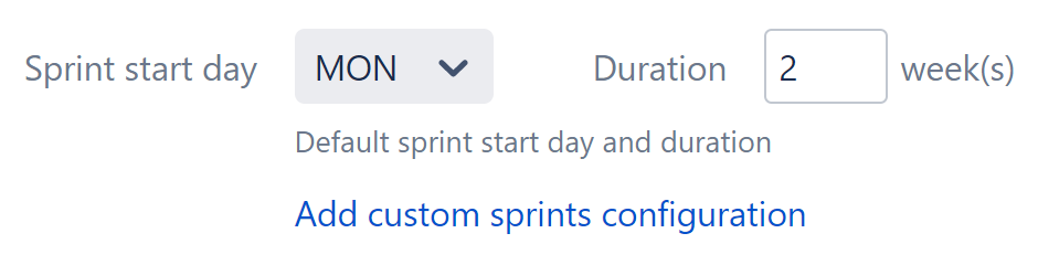 sprint start day and duration