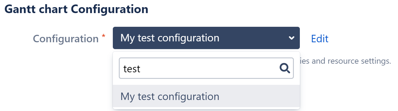 Gantt Chart Configuration Search