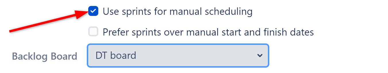 Use sprints for manual scheduling