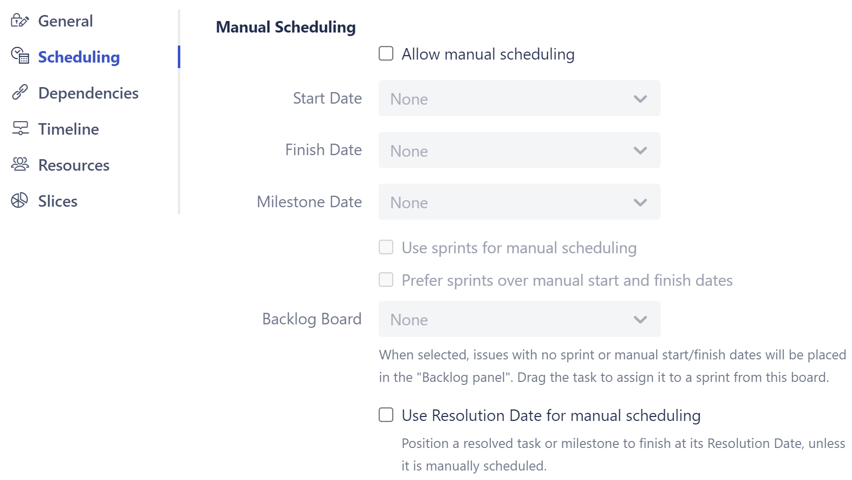 Manual scheduling