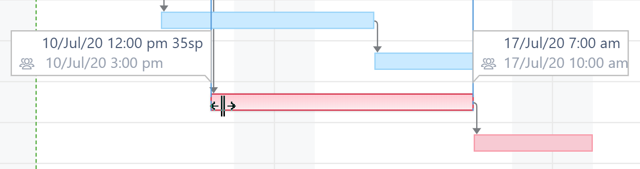 Drag task to manually schedule start date