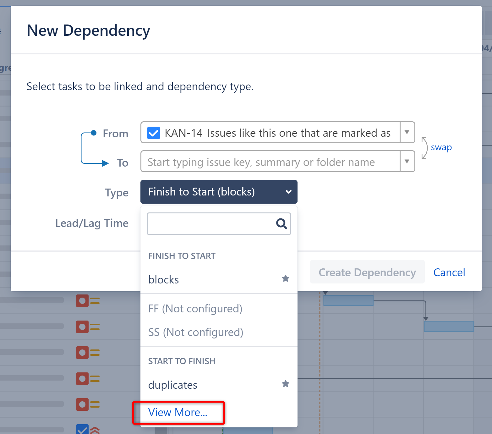 View More Dependency Link Types