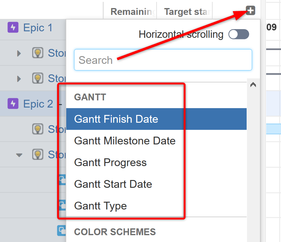 Add a Gantt Attribute column to Structure
