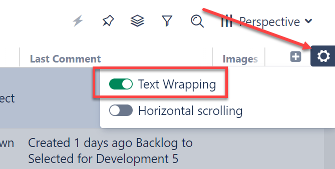 Toggle Text Wrapping