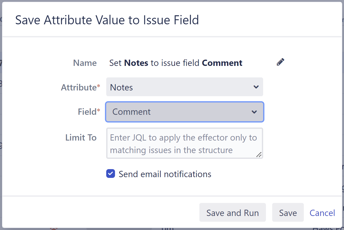 Using Effectors to copy notes to the Comments field
