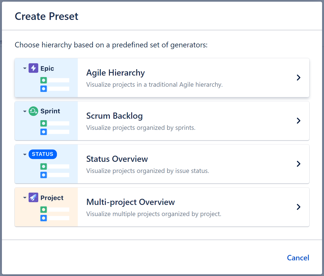 Add a multi-project overview preset