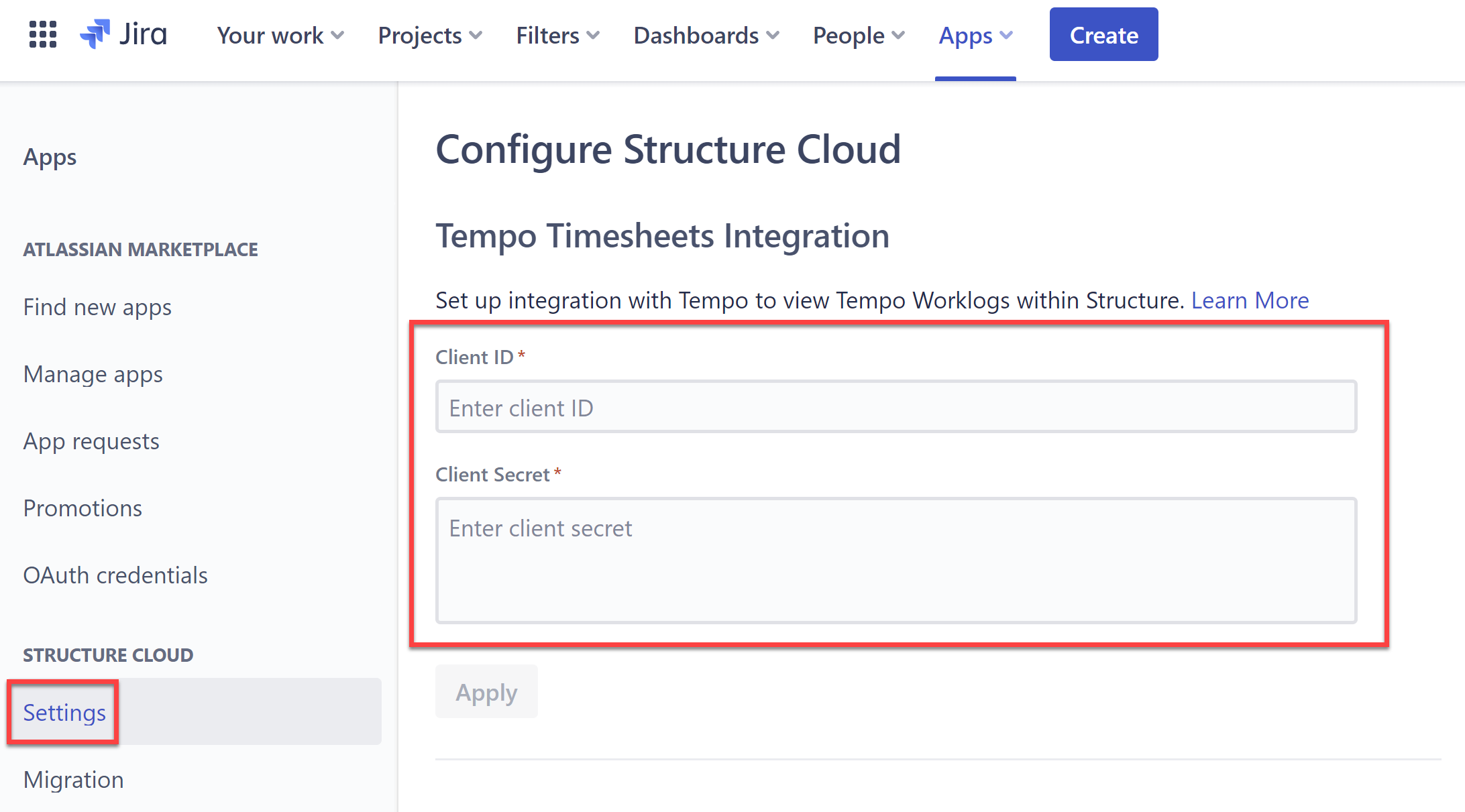 Tempo Timesheets integration with Structure