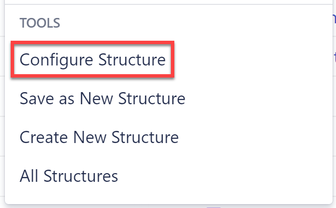 Configure the current structure