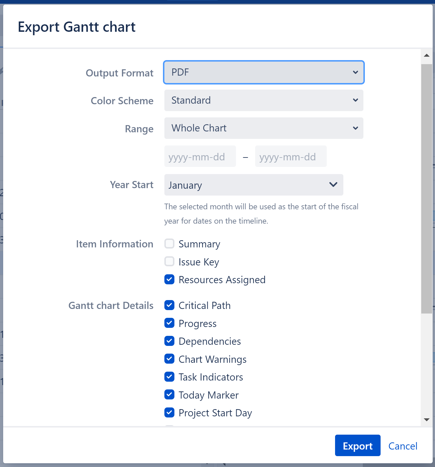 projectlibre export to excel